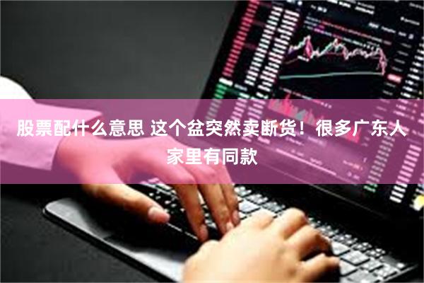股票配什么意思 这个盆突然卖断货！很多广东人家里有同款