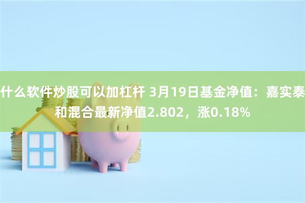 什么软件炒股可以加杠杆 3月19日基金净值：嘉实泰和混合最新净值2.802，涨0.18%