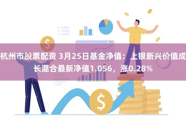 杭州市股票配资 3月25日基金净值：上银新兴价值成长混合最新净值1.056，涨0.28%