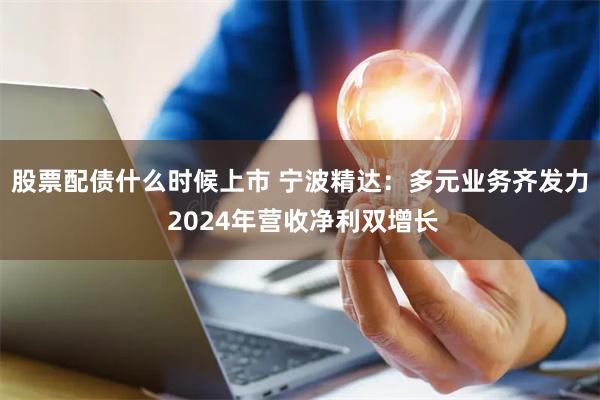股票配债什么时候上市 宁波精达：多元业务齐发力 2024年营收净利双增长